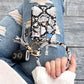 Gold Hardware Key Ring ID Wallet Zip Bracelet with Hidden Zipper Pocket & Tassel | 4" x 3"