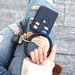 Gold Hardware Key Ring ID Wallet Zip Bracelet with Hidden Zipper Pocket & Tassel | 4" x 3"