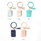 Gold Hardware Key Ring ID Wallet Zip Bracelet with Hidden Zipper Pocket & Tassel | 4" x 3"