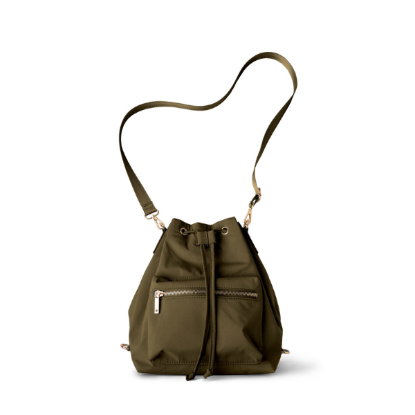 kedzie mini backpack Kedzie Aries Convertible Bucket Bag (Olive)