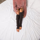 Thick Cable Knit Removable Tie Long Leg Warmers | 25" | One Size
