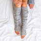 Thick Cable Knit Removable Tie Long Leg Warmers | 25" | One Size