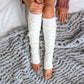 Thick Cable Knit Removable Tie Long Leg Warmers | 25" | One Size