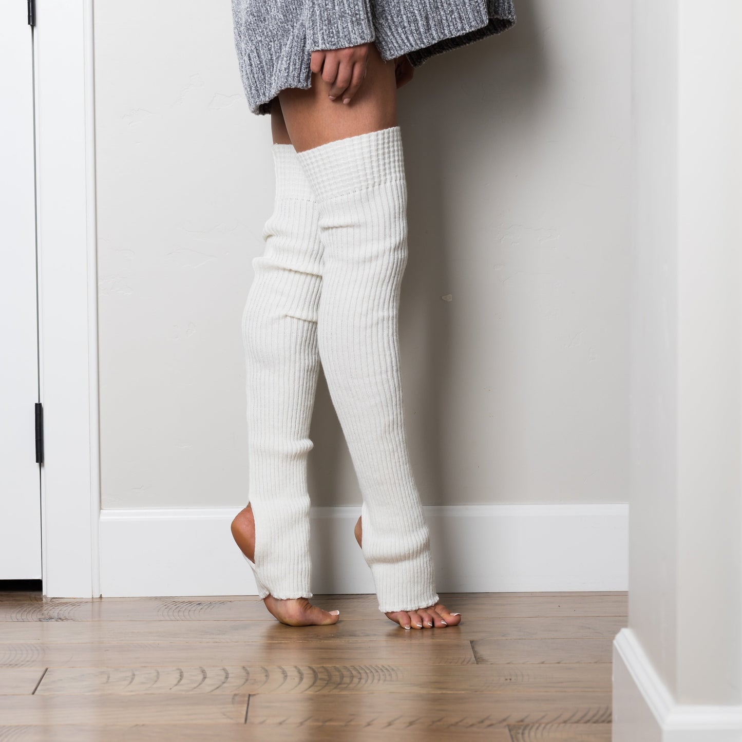 100% Soft Acrylic Long Ribbed Stirrup Leg Warmers | 30"