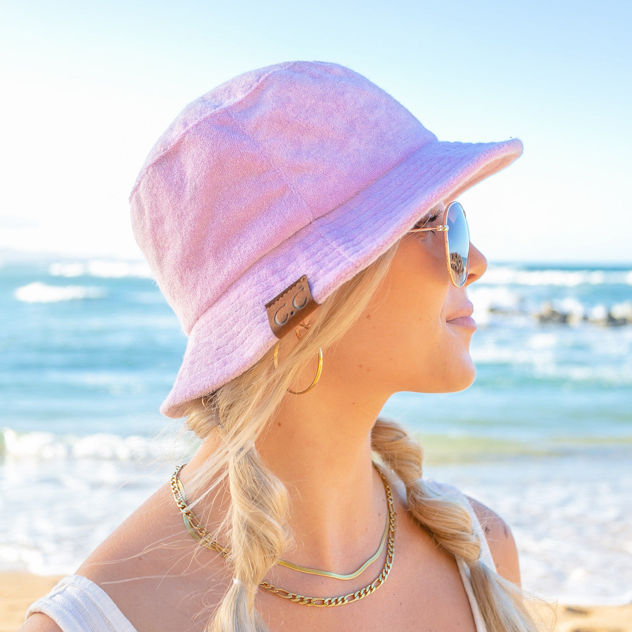 C.C® 70% Polyester 30% Viscose Terry Cloth Foldable Packable Bucket Hat | One Size