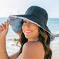 80% Cotton 20% Polyester Foldable Bow Accent Watercolor Lined Cargo Wide Brim Sun Hat | One Size
