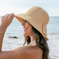 100% Straw Foldable Oversized Bow Back Wire Brim Wide Brim Sun Hat | One Size