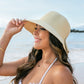 100% Straw Foldable Oversized Bow Back Wire Brim Wide Brim Sun Hat | One Size