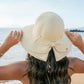 100% Straw Foldable Oversized Bow Back Wire Brim Wide Brim Sun Hat | One Size
