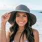 100% Straw Foldable Oversized Bow Back Wire Brim Wide Brim Sun Hat | One Size