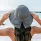100% Straw Foldable Oversized Bow Back Wire Brim Wide Brim Sun Hat | One Size