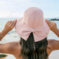 100% Straw Foldable Oversized Bow Back Wire Brim Wide Brim Sun Hat | One Size