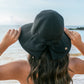 100% Straw Foldable Oversized Bow Back Wire Brim Wide Brim Sun Hat | One Size