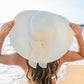 100% Straw Lined Foldable Scallop Edge Burlap Bow Wide Brim Sun Hat | One Size