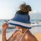 100% Breathable Straw Color Block Bow Detail Foldable Adjustable Velcro Wide Brim Roll-Up Sun Visor | One Size