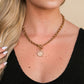 100% Stainless Steel Tarnish Free Coin Accent Chain Link Toggle Closure Necklace | 17.75"