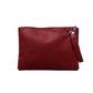 Soft Vegan PU Leather 100% Polyester Lined Grommet Detail Oversized Wristlet Clutch | 12" x 8"