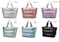 Cotton Blend Metallic Puffer Oversized Tote Bag with Removable Strap