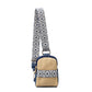 Naomi Vegan Leather & Woven Straw Mixed Media Guitar Strap Sling Bag