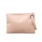 Soft Vegan PU Leather 100% Polyester Lined Grommet Detail Oversized Wristlet Clutch | 12" x 8"