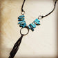 Imperial Jasper Slab Necklace w/ Copper Hoop & Tassel 252h