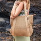 Izola Woven Straw Carry All Tassel Tote Bag