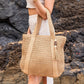 Izola Woven Straw Carry All Tassel Tote Bag