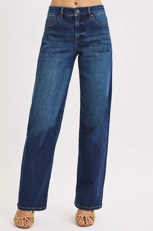 RISEN Mid Rise Wide Baggy Jeans Cotton Polyester Spandex Sizes 0-15