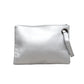 Soft Vegan PU Leather 100% Polyester Lined Grommet Detail Oversized Wristlet Clutch | 12" x 8"