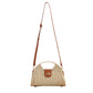 Stella Woven Straw & Vegan Leather Top Handle Crossbody Bag