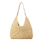 Dahlia Woven Straw Shoulder Bag with Vegan Leather Strap & Magnetic Clasp | Black Multi, Khaki, Khaki Multi, Straw