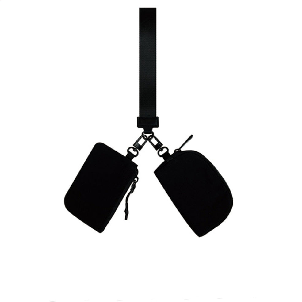 Easy-Wipe Nylon Clippable Dual Pouch Wristlet Wallet