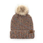 C.C® 100% Soft Spun Acrylic Confetti Faux Fur Pom Beanie | One Size