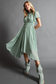 Easel Women’s Feminine Short Sleeve Midi Chiffon Dress Polyester Size S-L