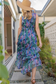 e:esome Women’s Smocked Ruffle Sleeveless Maxi Dress Polyester Size S-L