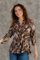 Gabby Style Long Sleeve Floral Brown Design Top