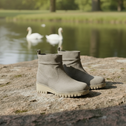 Very G Dashing Short Top Bootie - Faux Suede Leather - Grey - Sizes 6-11