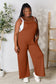 Double Take Women's Full Size Wide Strap Overall with Pockets Polyester Rayon Spandex Size S-2XL