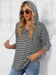 Blueberi B Women’s Drawstring Striped Long Sleeve Hoodie Rayon polyester Spandex Sizes S-2XL