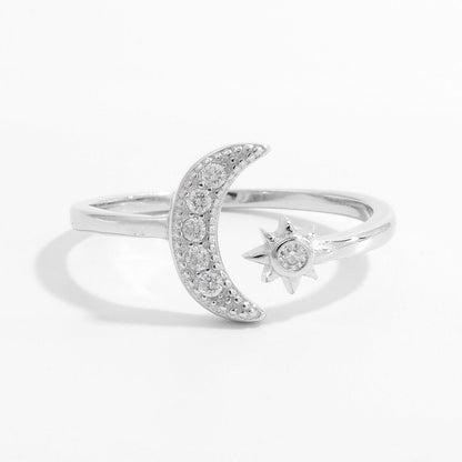 Women’s 925 Sterling Silver Moon Open Ring