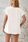 Blueberi B Women's Ruched V-Neck Flounce Sleeve Blouse Polyester Size S-2XL