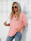 Blueberi B Women’s Drawstring Striped Long Sleeve Hoodie Rayon polyester Spandex Sizes S-2XL