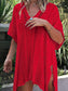 Blueberi B Women's Cutout V-Neck Cover-Up with Tassel Polyester One Size