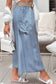 Blueberi B Women’s Frill Midi Skirt with Pockets Lyocell Size S-XL