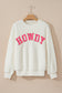 Blueberi B Women’s HOWDY Patched Round Neck Sherpa Sweatshirt Polyester Size S-2XL