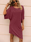 Blueberi B Women’s Ivy Lane Round Neck Three-Quarter Sleeve Tee Dress Polyester Spandex Size S-L
