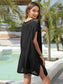 Blueberi B Women's Slit Openwork V-Neck Cover-Up Polyester One Size