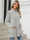 Blueberi B Women’s Slit Mock Neck Long Sleeve T-Shirt Rayon Polyester Spandex Size S-2XL