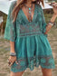 Blueberi B Women's Lace Detail Plunge Cover-Up Dress Rayon Polyester One Size