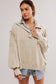 Blueberi B Women’s Exposed Seam Side Slit Long Sleeve Sweatshirt Polyester Viscose Size S-XL
